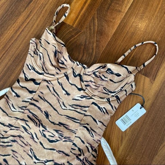 WeWoreWhat Danielle One Piece Tan Tiger Print Bernstein Revolve Shopbop - Picture 7 of 16